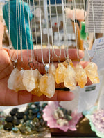 Rough Citrine Chunk Necklace