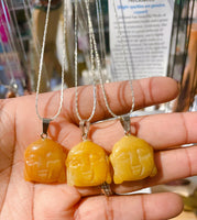 Yellow Jade Buddha Necklace