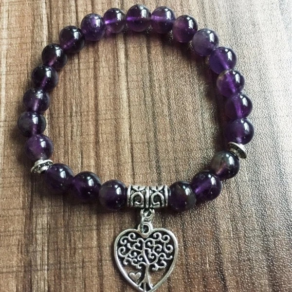 Amethyst Heart Bracelet