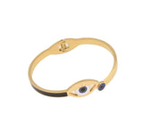 Gold-Plated Stainless Steel Evil Eye Protection Bangle Bracelet