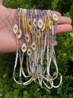 Beautiful Amethyst Evil Eye Beaded Necklace