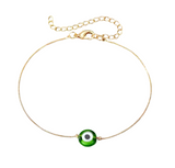 Gold-Plated Metal Thin Evil Eye Bracelet