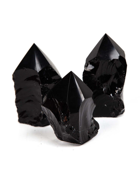 Top Grade Semi-Polished Black Obsidian Point