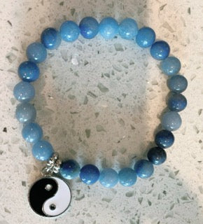 Blue Quartz Yin & Yang Balancing Bracelet