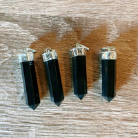 Polished Black Tourmaline Pendant