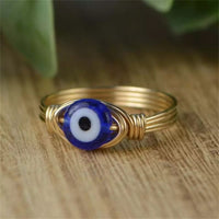 Wire Wrapped Evil Eye Ring