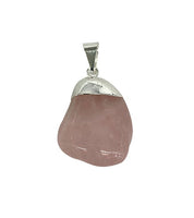 Polished Silver-Plated Rose Quartz Necklace