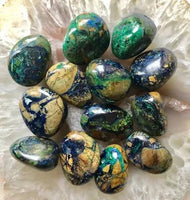 Rare Tumbled Azurite & Malachite Combination