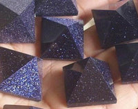 Small Blue Goldstone Pyramid