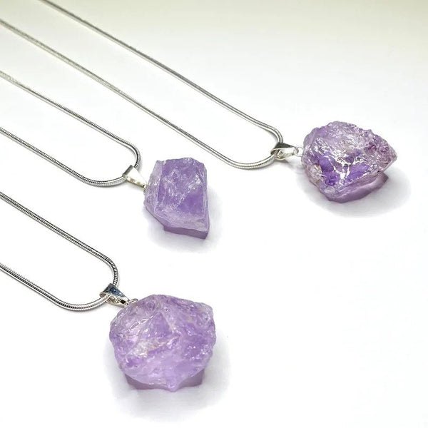 Rough Amethyst Pendant & Necklace