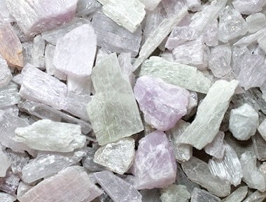 Rare Rough Kunzite Green Spodumene