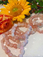 Medium Polished Rose Quartz Bracelet