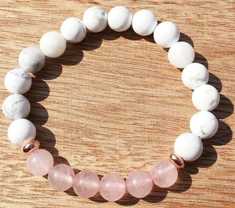 Rose Quartz & Howlite Calming Bracelet