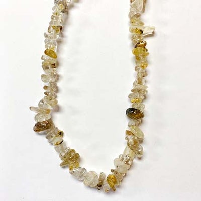 Rare Long Rutilated Quartz (Rutile in Quartz) Chip Necklace