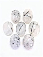 Tourmaline Quartz (Tourmalinated Quartz) Palm Stone