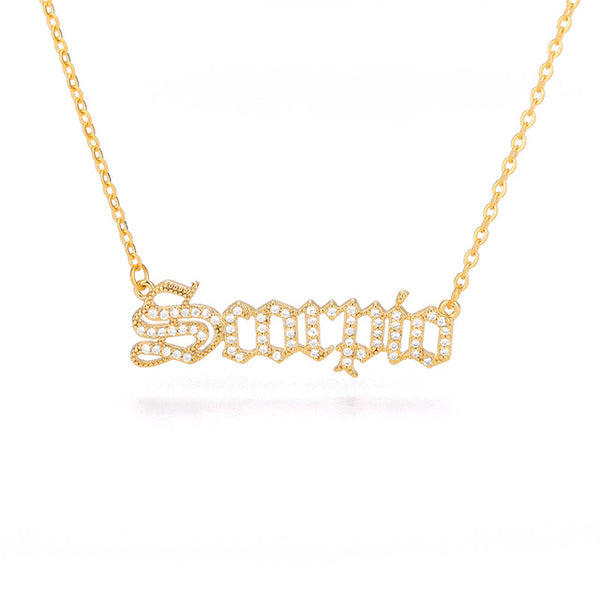 Premium Crystal Engraved Zodiac Necklace